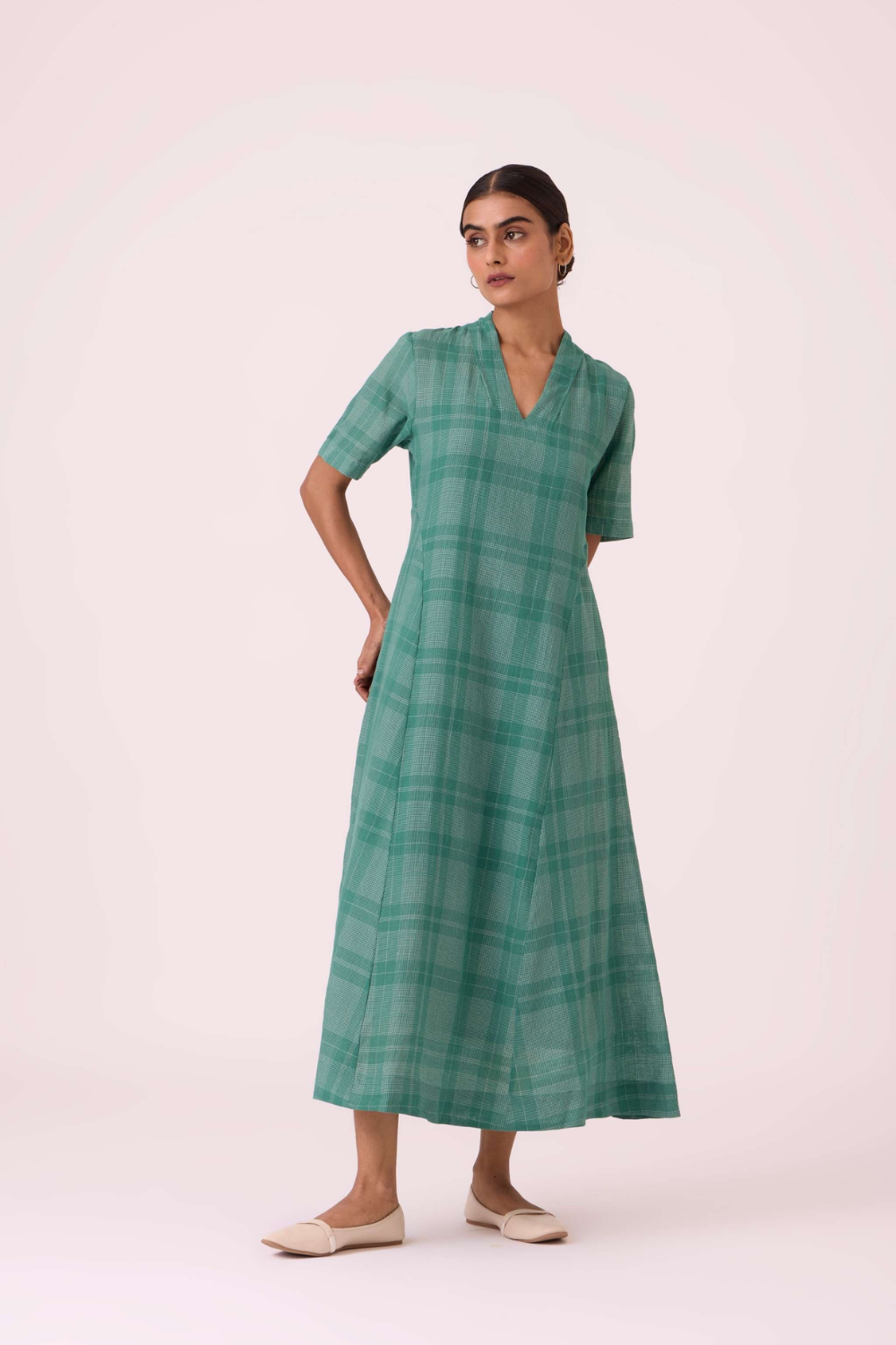 Clover Green Handwoven Dress