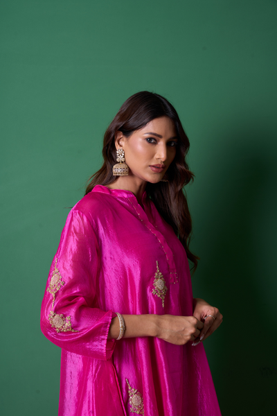 Paradise Kurta Set - Pink with Dupatta
