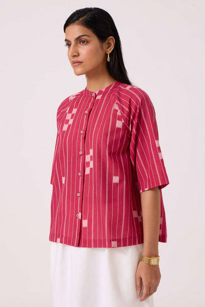 Dorian Rhubarb Ikat Top