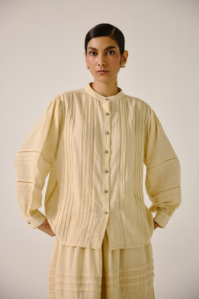 Hazel Top - Ivory Block Print