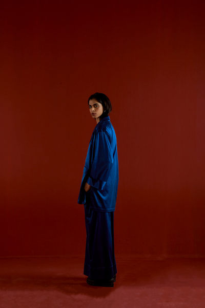 WIDE SLEEVE JACKET CO-ORD-ELECTRIC BLUE