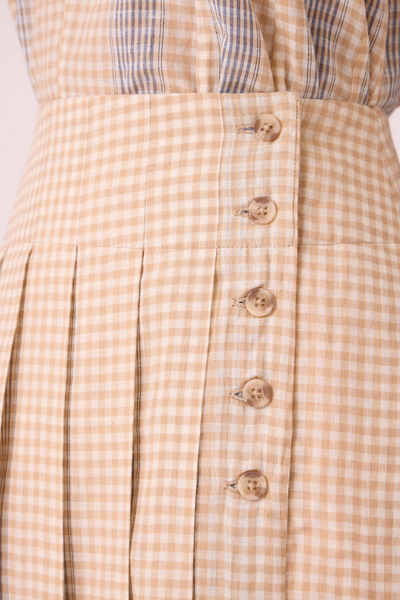Mikhail Beige Handwoven Skirt