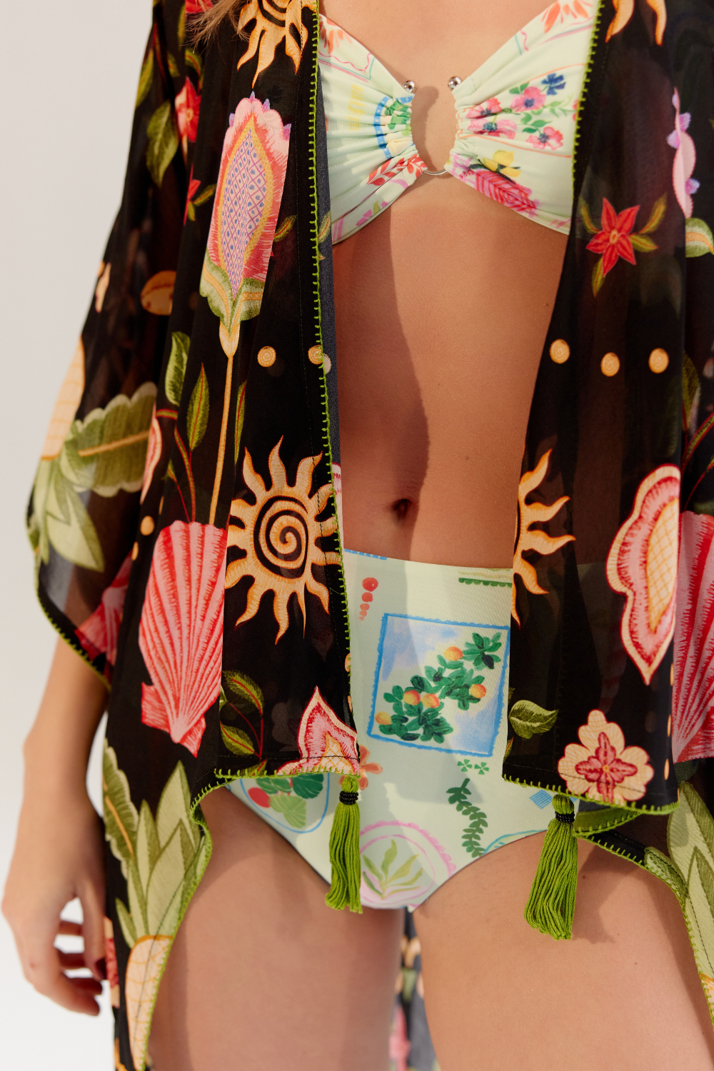 June Coverup (long) - Seashell (Black)