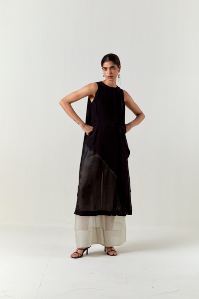 ASYMMETRIC TUNIC CO-ORD-BLACK