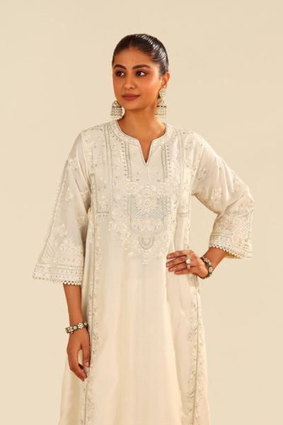 Maziya - Long Chauga With Salwar And Dupatta-Daisy Ivory