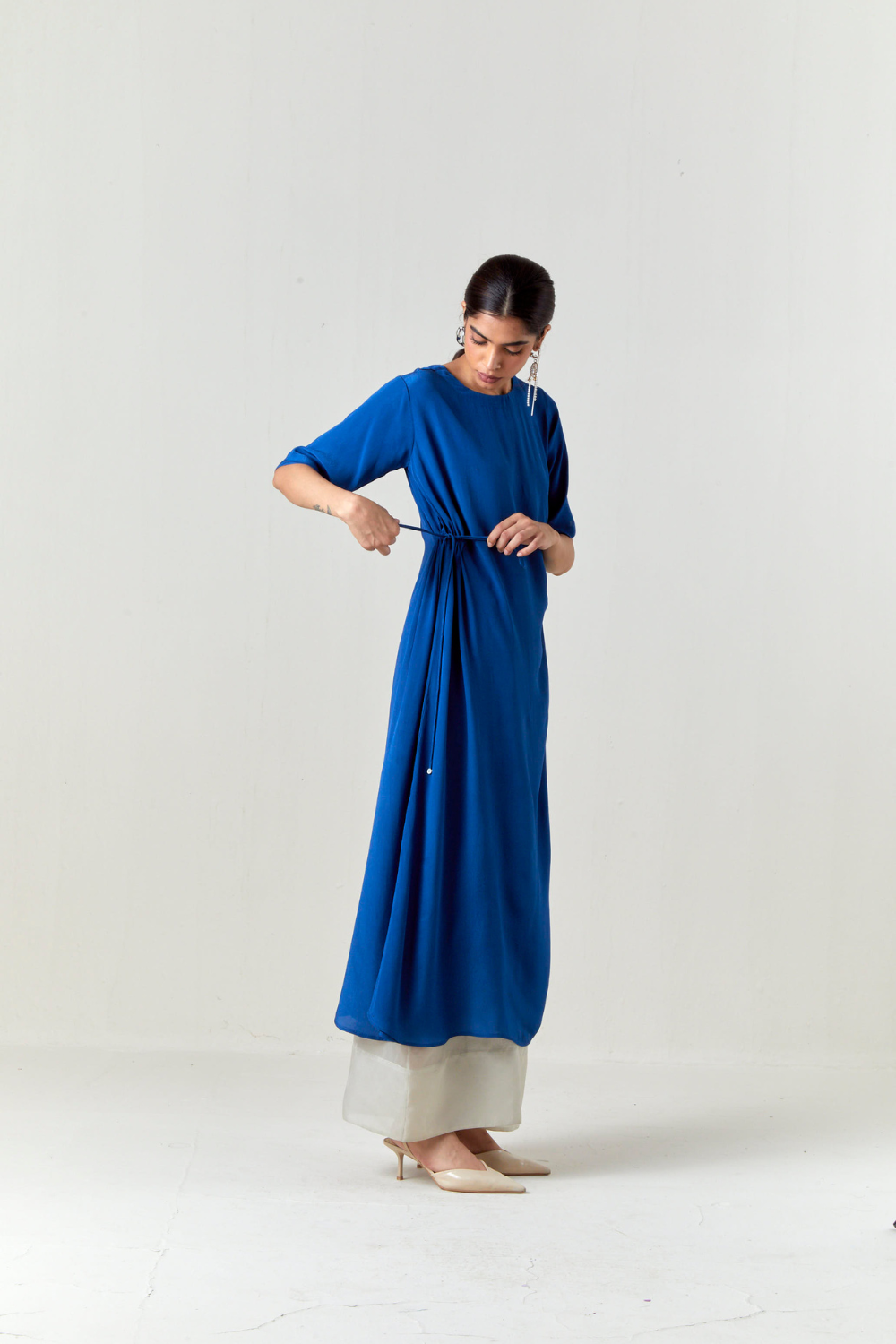 RUCHING TUNIC CO-ORD-ELECTRIC BLUE
