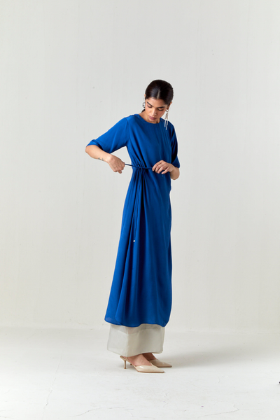 RUCHING TUNIC CO-ORD-ELECTRIC BLUE
