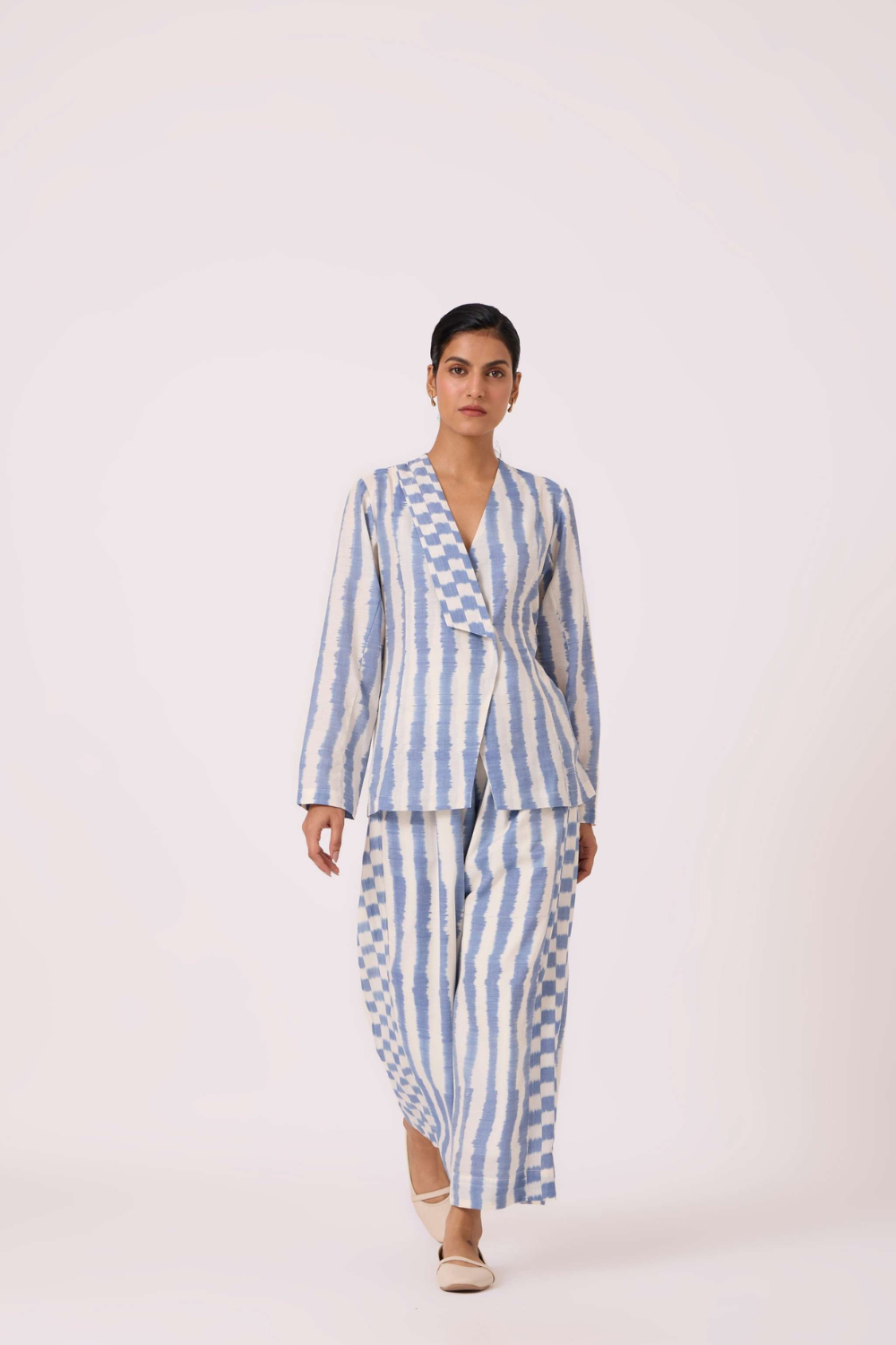 Dimtri Blue Striped Ikat Jacket