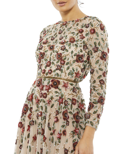 MD-5533 Flared Gown-Peach