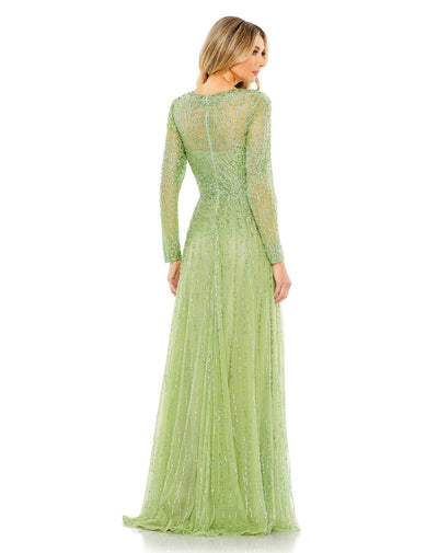 MD-5636 Green Flared Gown-Green