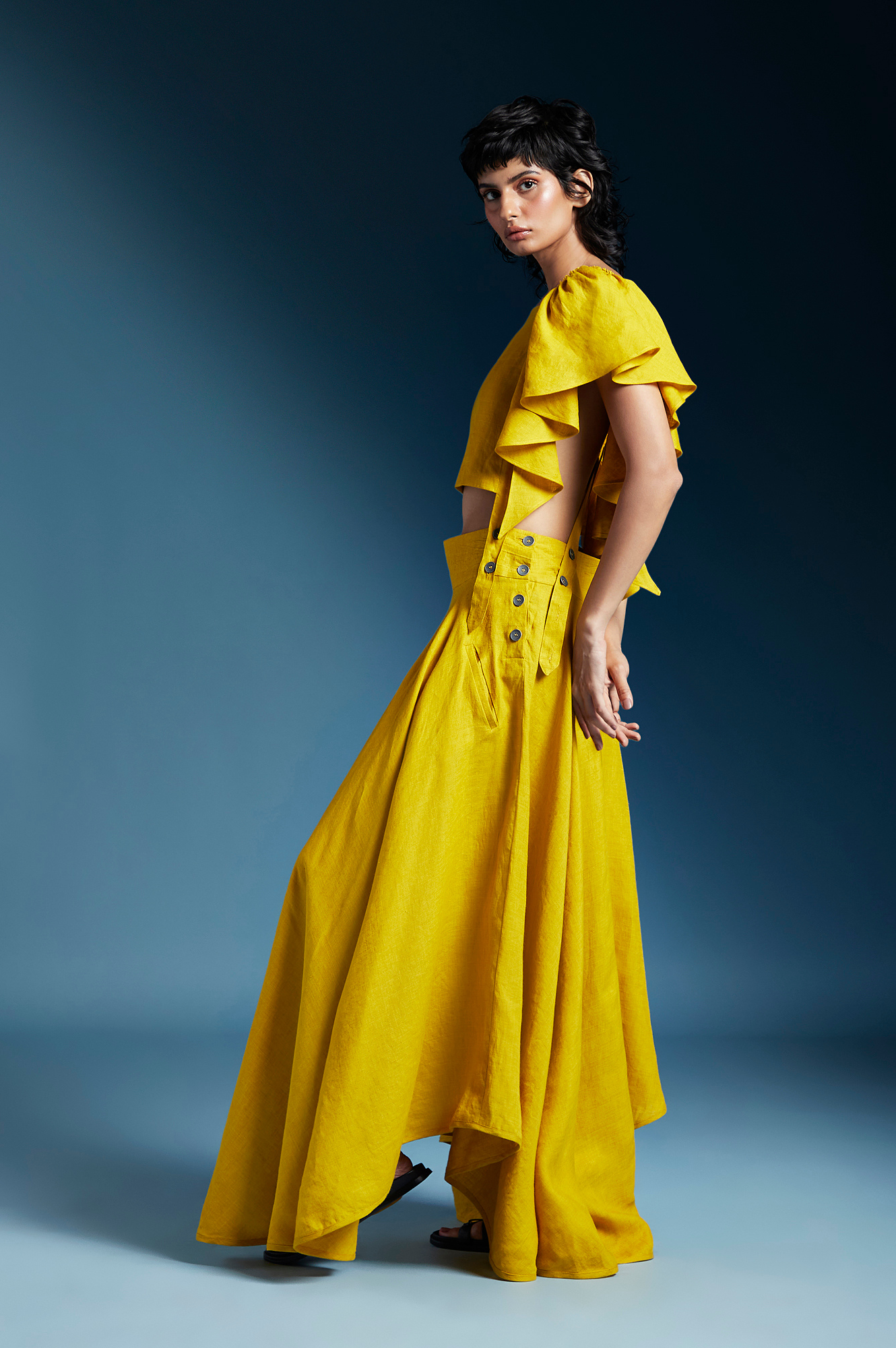 Aurelia Dress-Mustard