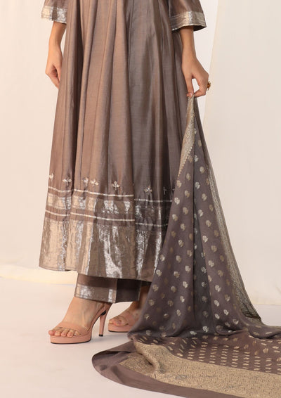 Chanderi silk kurta with duppata and pants