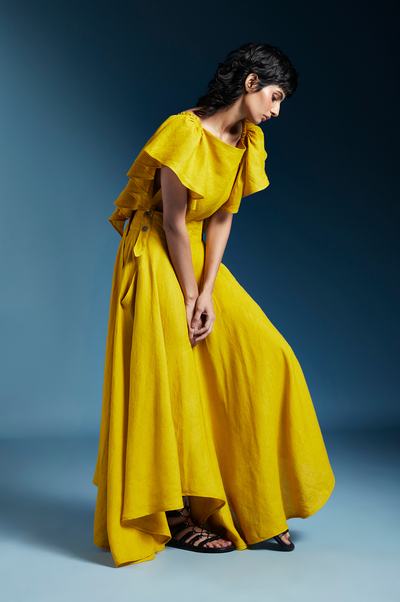 Aurelia Dress-Mustard