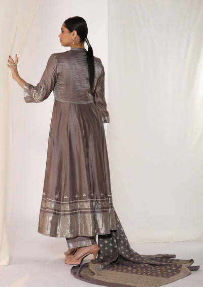 Chanderi silk kurta with duppata and pants