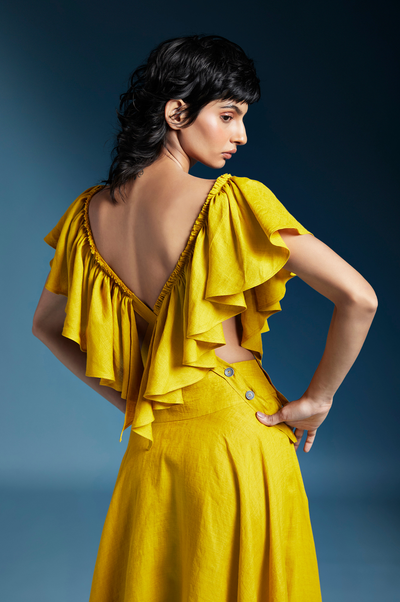 Aurelia Dress-Mustard