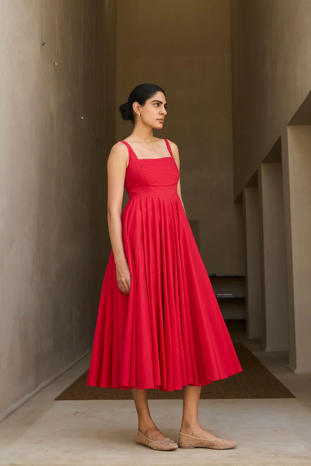 Manoor Red Organic Cotton Dress