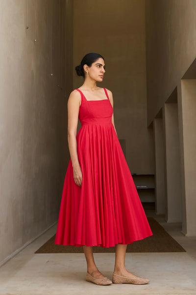 Manoor Red Organic Cotton Dress