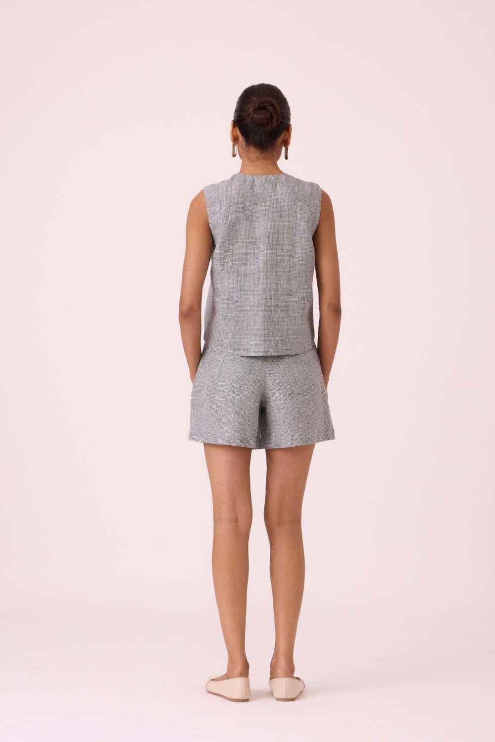 Wotton Houndstooth Linen Top