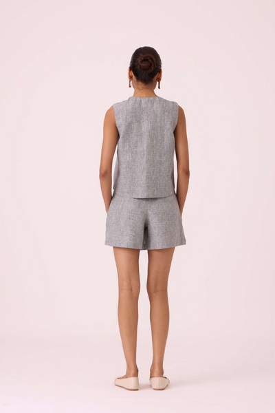 Wotton Houndstooth Linen Top