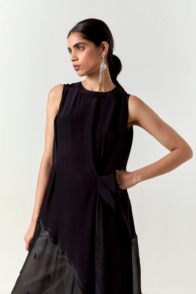 ASYMMETRIC TUNIC CO-ORD-BLACK