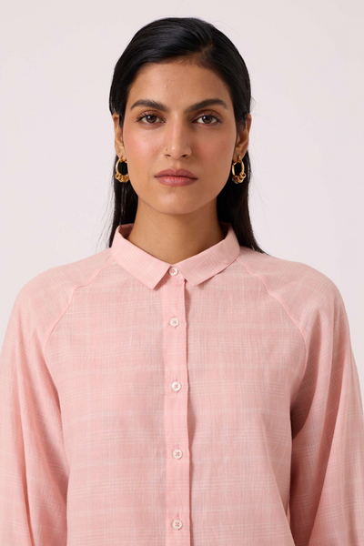 Yeji Pink Handwoven Shirt