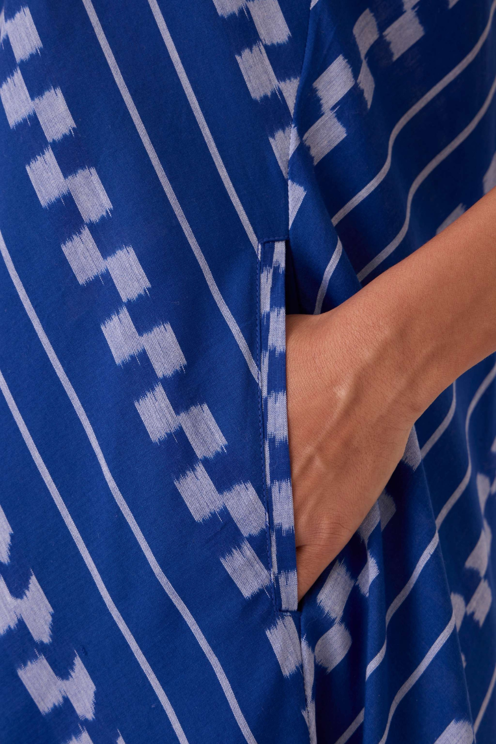 Nikol Blue Striped Ikat Dress