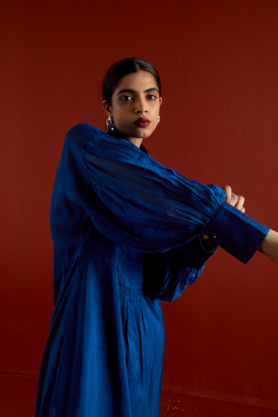 TURTLE NECK TUNIC CO-ORD-ELECTRIC BLUE