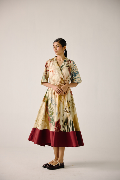 Print Blocked Dress - Abstract