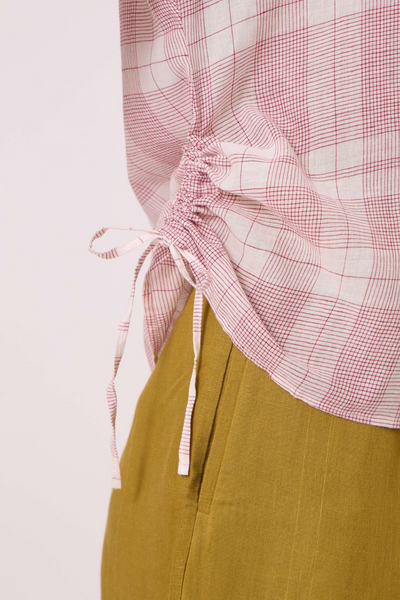 Ursula Checkered Handwoven Top