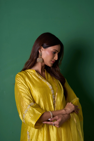 Radiance Kurta Set - Yellow with Dupatta