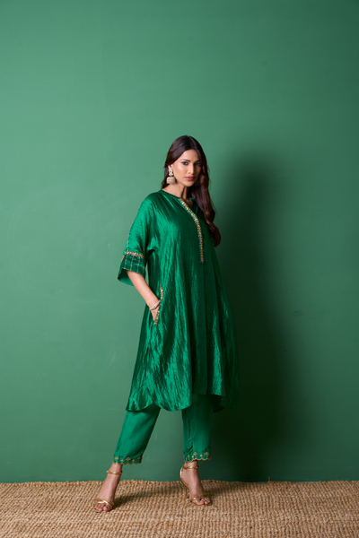 Radiance Kurta Set - Emerald with Dupatta