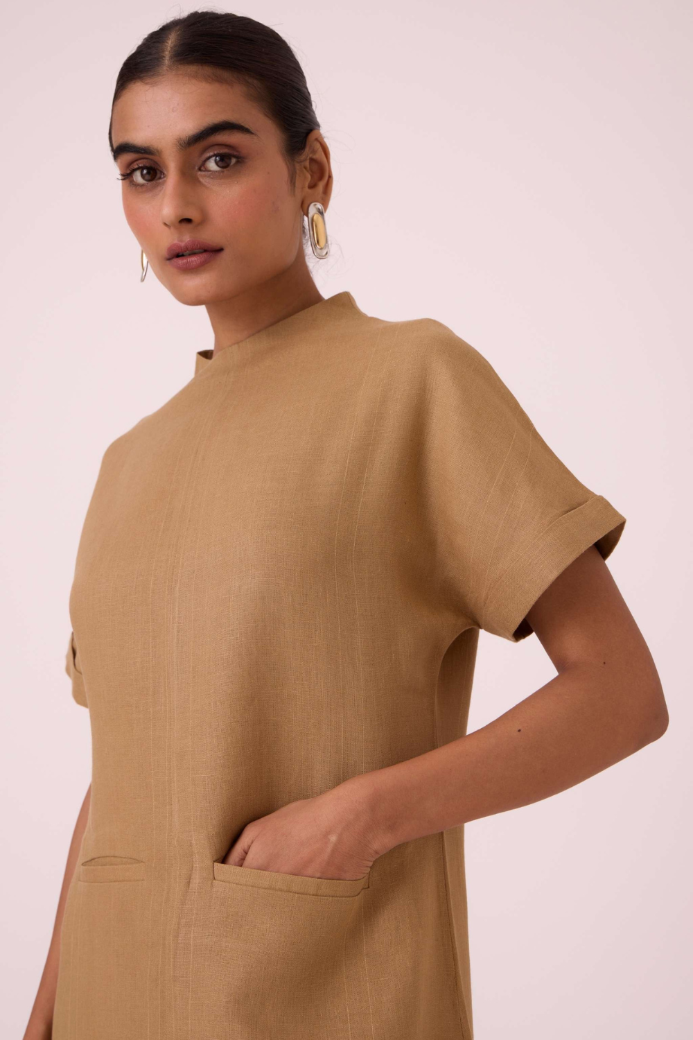 Salome Tan Linen Dress