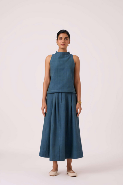 Eliot Blue Handwoven Skirt
