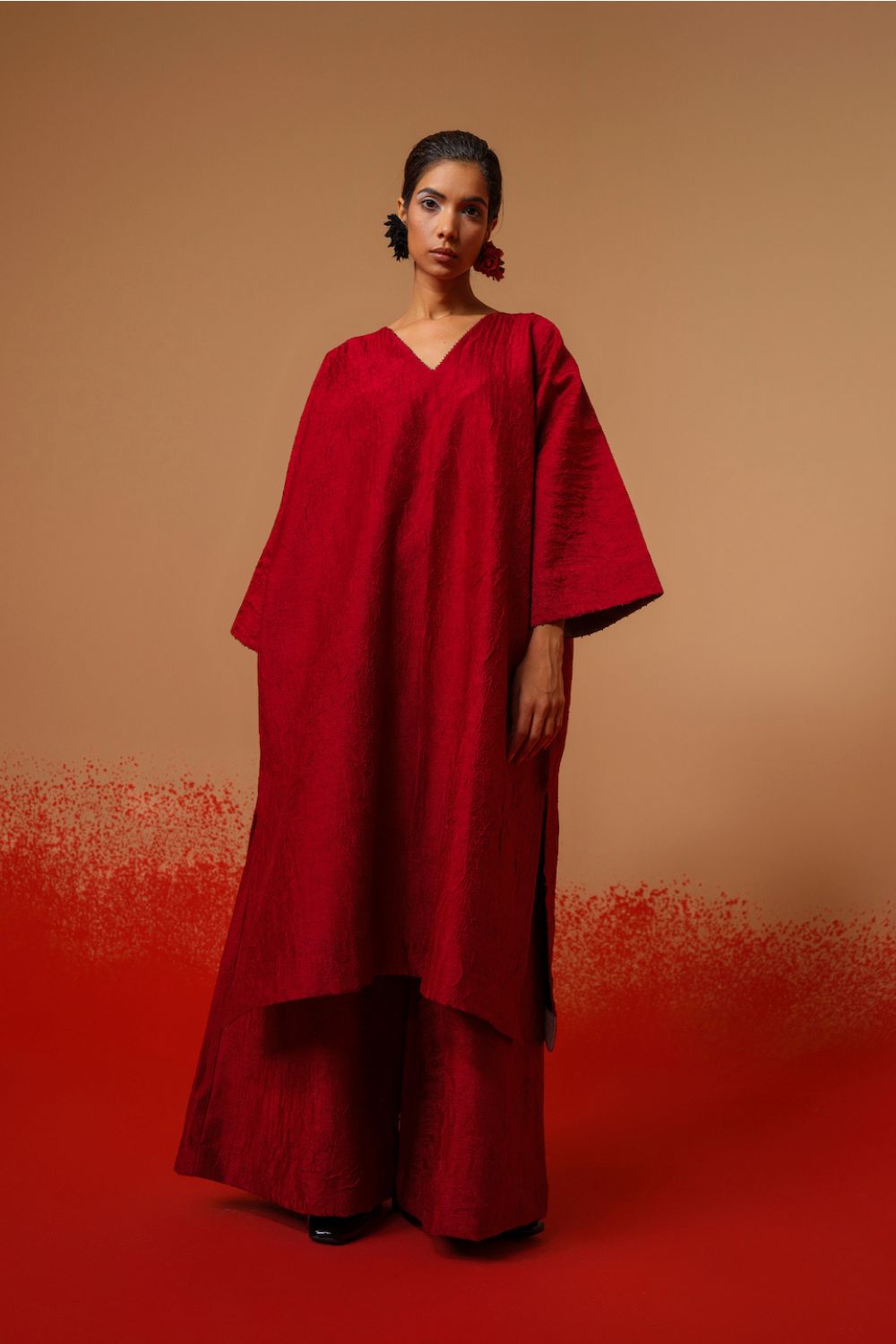 Flow Tunic-Red + Black