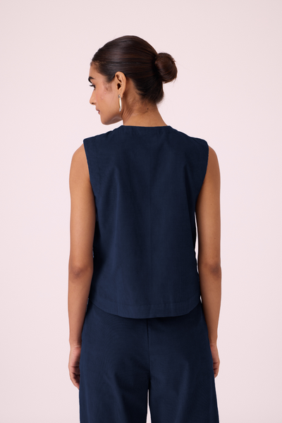 Wotton Blue Corduroy Top