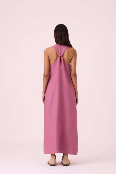 Amaran Lilac Linen Maxi Dress