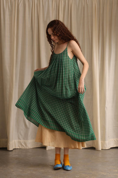 Kyra Dress - Green Checks