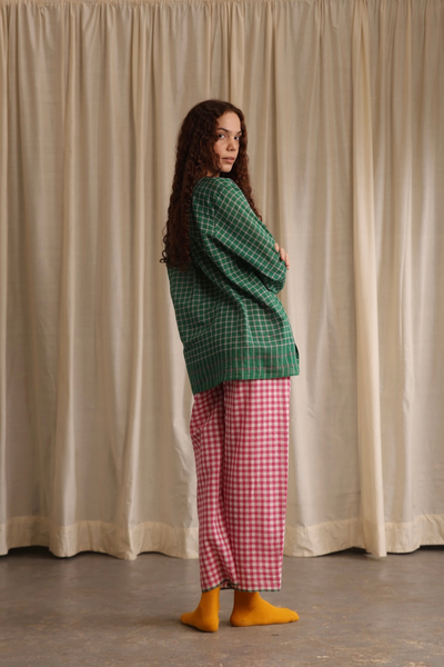 Maya Top - Green Checks