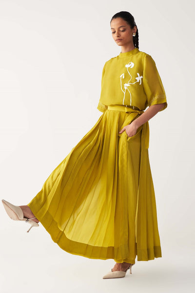 POPPY TOP CO-ORD-LIME