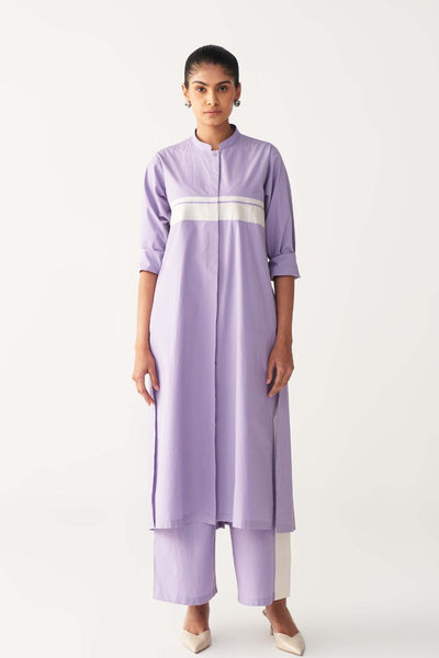 BACK PLEAT JACKET CO-ORD-LAVENDER