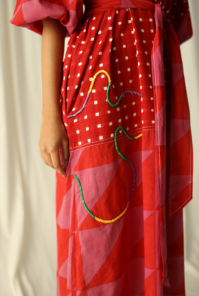 ANDRETTA EMBROIDERED PEASANT DRESS