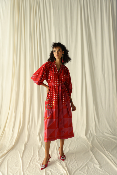 ANDRETTA EMBROIDERED PEASANT DRESS