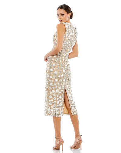 MD-67853 Embroidered Midi Dress-Ivory