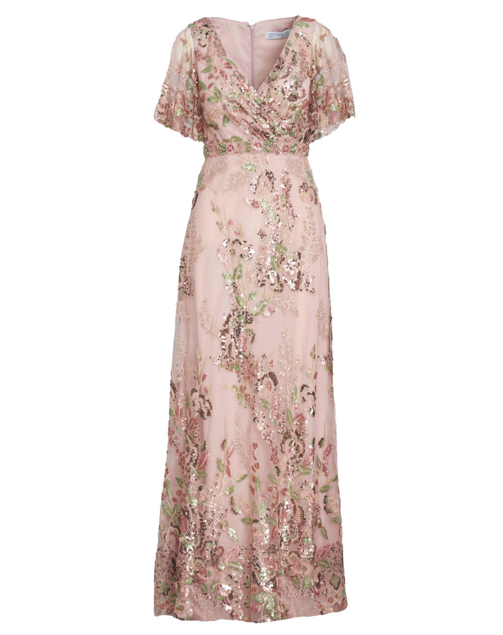 MD-67880 Flared Long Gown-Beige