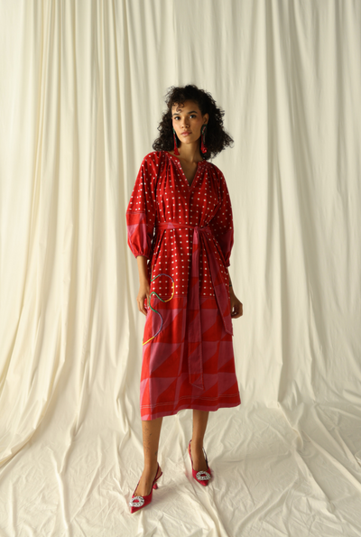 ANDRETTA EMBROIDERED PEASANT DRESS