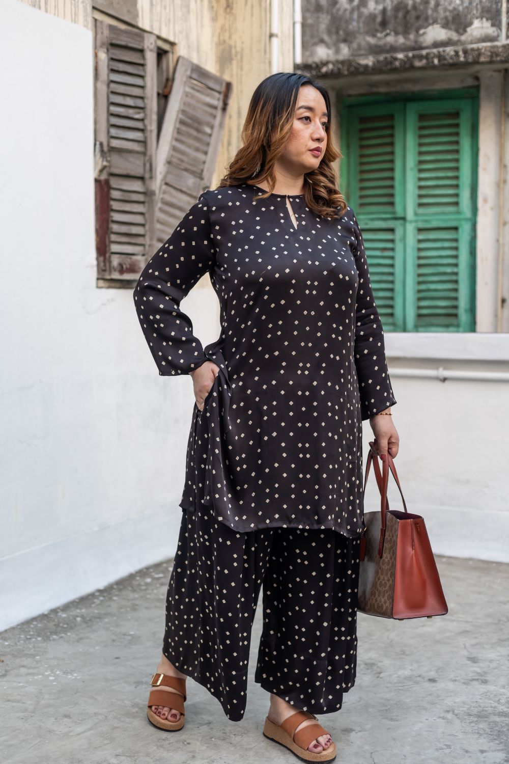 Aaram Black Ajrakh Kurta with Palazo