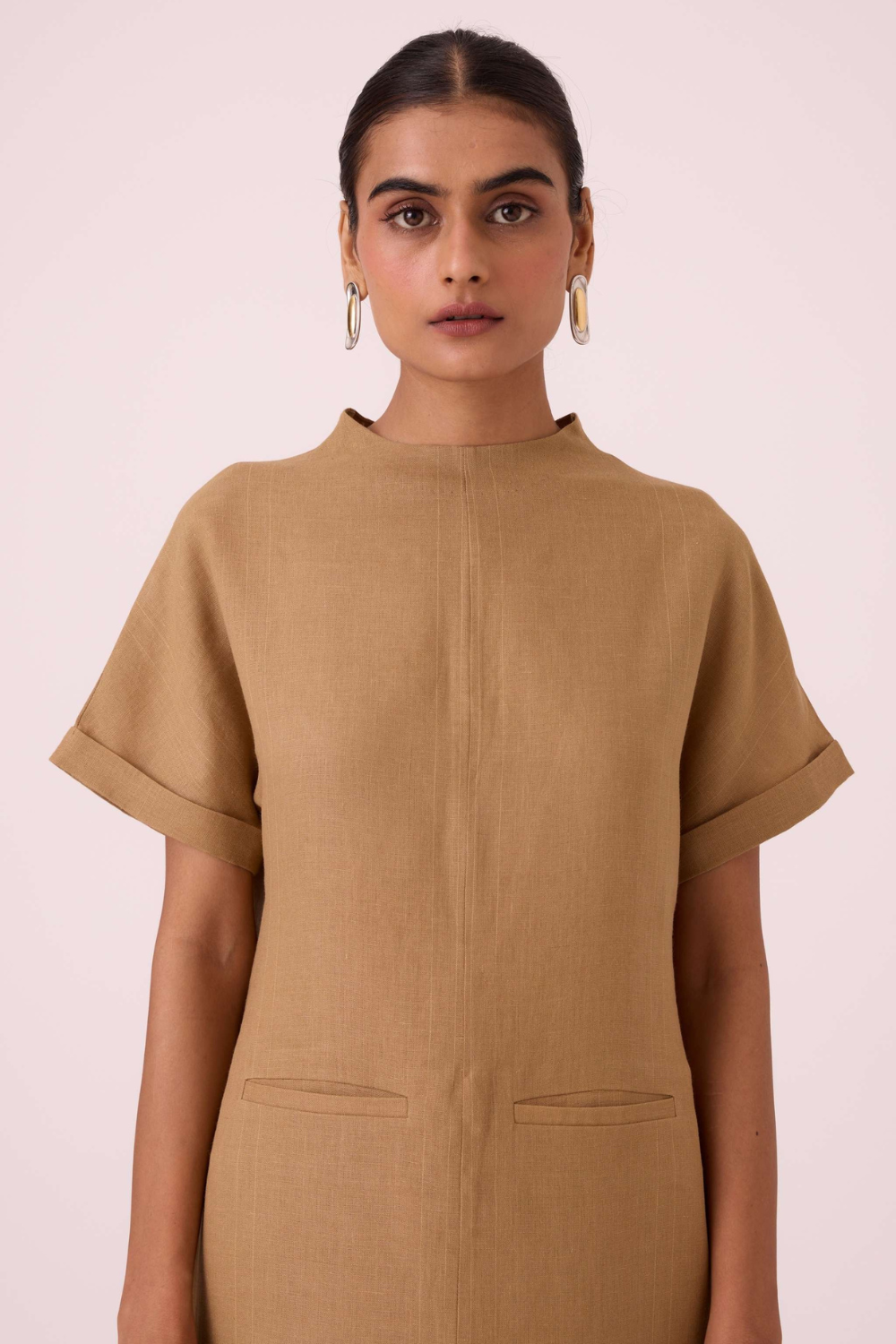 Salome Tan Linen Dress