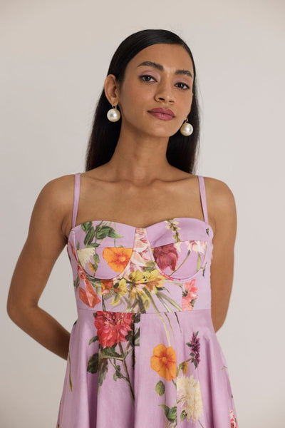 GIGGLE BERRY FLARED BRALETTE DRESS