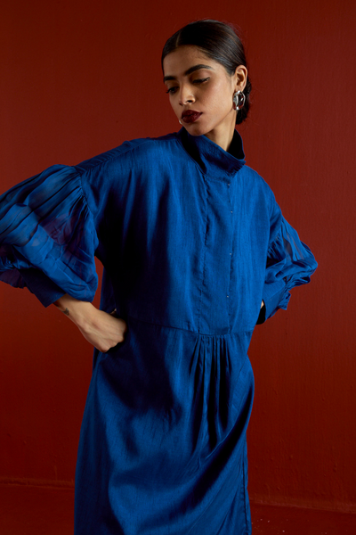 TURTLE NECK TUNIC CO-ORD-ELECTRIC BLUE