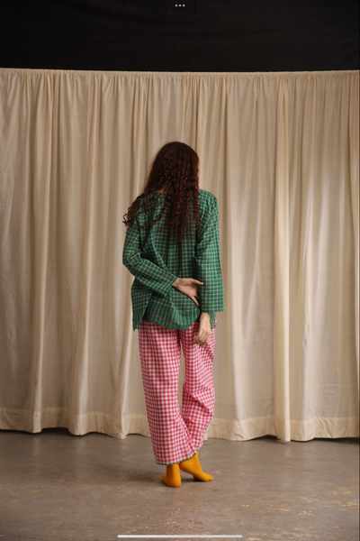 Maya Top - Green Checks